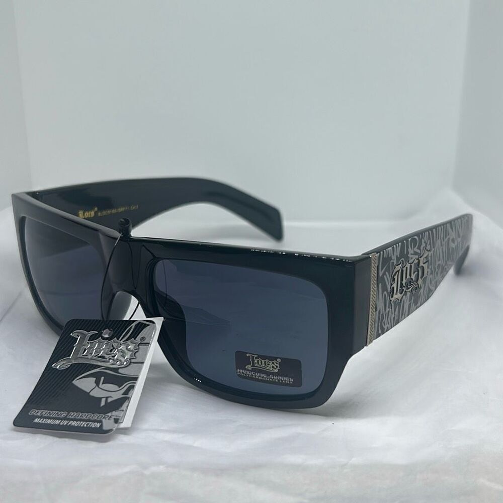 Locs Graffiti Logo Sunglasses – Square Frame, UV Protection